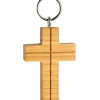 Waldfabrik, photophore en bois et étoile sapin de Noël Porte Cle Croix En Bois De Cerisier Avec Croix, 5 Cm