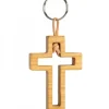 Waldfabrik, photophore en bois et étoile sapin de Noël Porte Clef En Bois De Cerisier Avec Croix Découpee, 5 Cm
