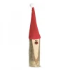 Waldfabrik, photophore en bois et étoile sapin de Noël Père Noël En Bois Avec Nez Rouge Et Bonnet En Feutre, 15 Cm