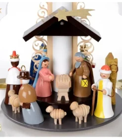 Richard Glasser, Pyramides de Noël allemandes Pyramide Allemande Avec Crèche De Noël Blanche