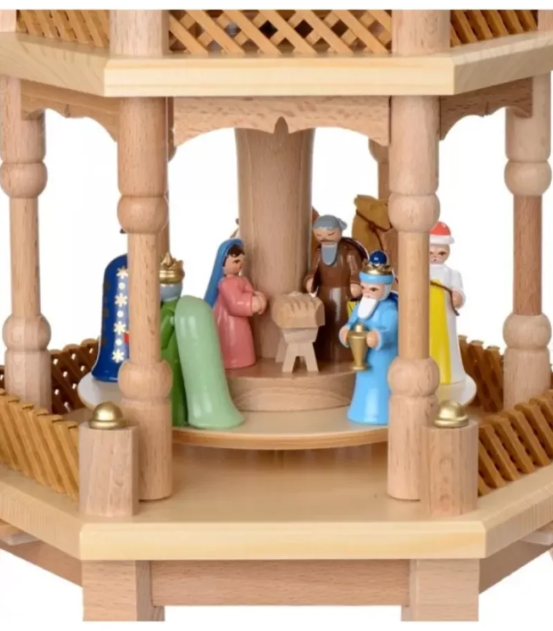 Richard Glasser, Pyramides de Noël allemandes Pyramide De Noël 2 Etages Avec Personnages Couleur