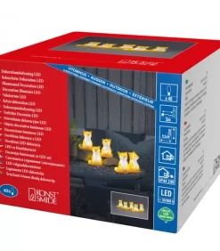 Konstsmide, guirlandes lumineuses de Noël Renards Lumineux Acryliques Led Assis, Lot De 5, 12 Cm
