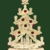 Ratags, décos de Noël lumineuses en bois Sapin De Noël Lumineux A Led En Bois Avec Boules De Noël Rouges